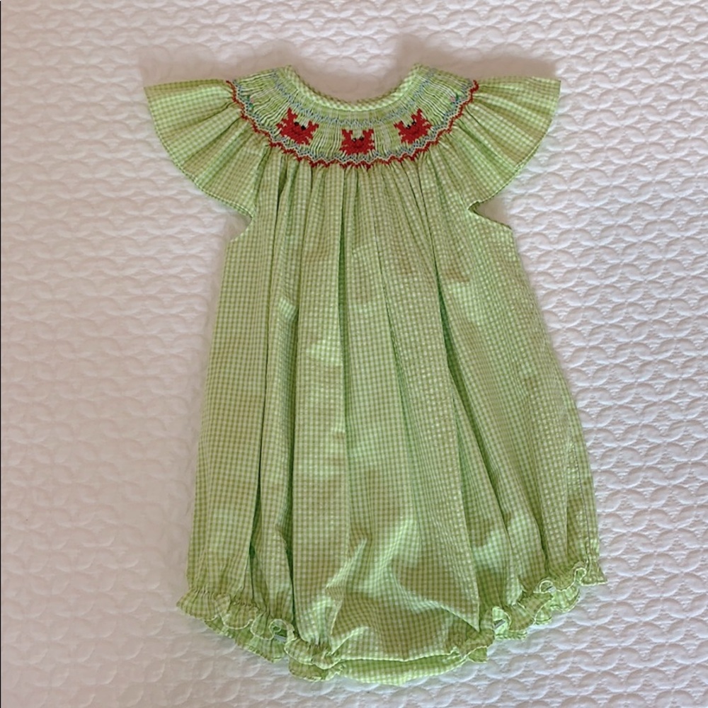 Baby Girl Green Crab Bubble
